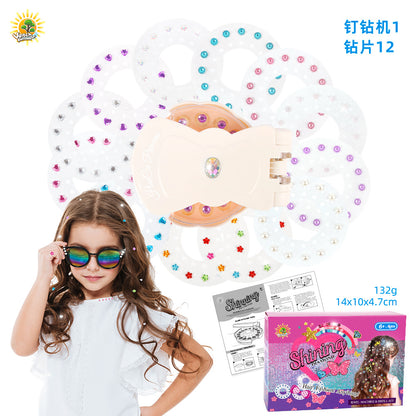 Kids Hair Decoration Kit – Colorful Headbands, Hair Ties, Glitter Stickers & Bead Tool