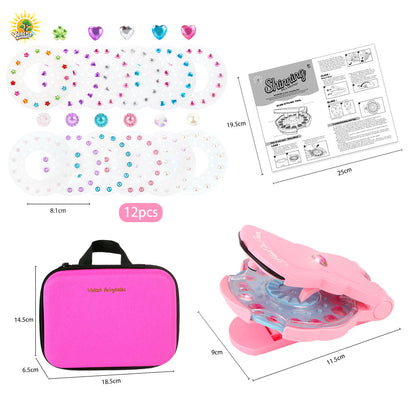 Kids Hair Decoration Kit – Colorful Headbands, Hair Ties, Glitter Stickers & Bead Tool