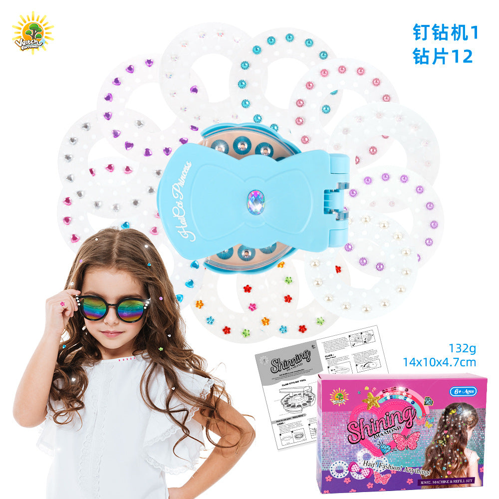 Kids Hair Decoration Kit – Colorful Headbands, Hair Ties, Glitter Stickers & Bead Tool