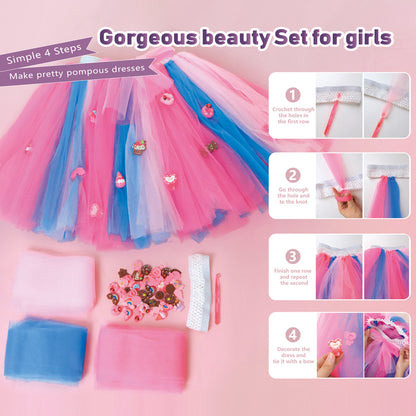 Little Designer: DIY Sewing Kit for Girls - Fun Craft Project with Colorful Tulle & Cute Charms