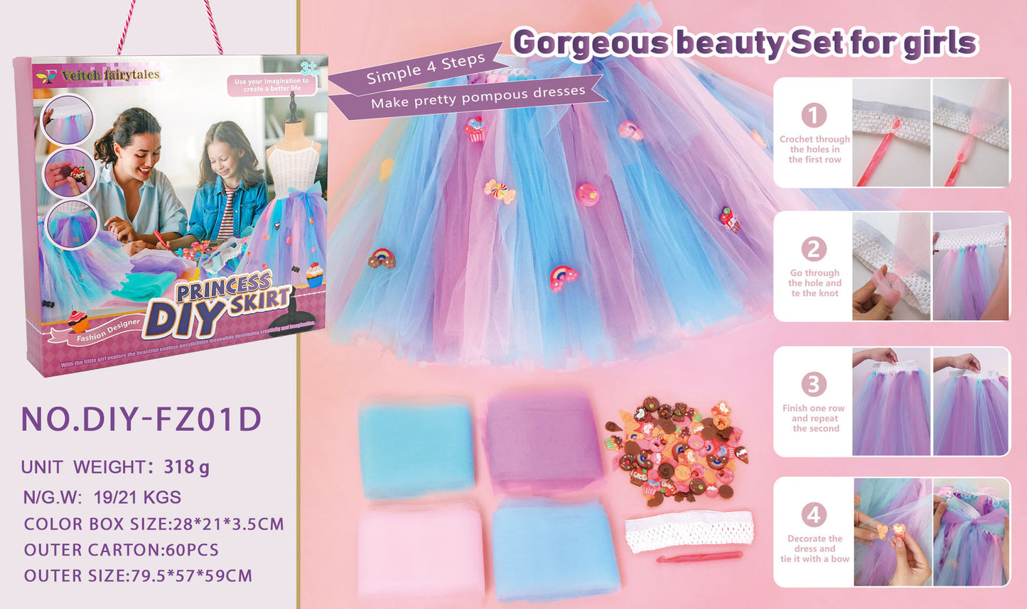 Little Designer: DIY Sewing Kit for Girls - Fun Craft Project with Colorful Tulle & Cute Charms