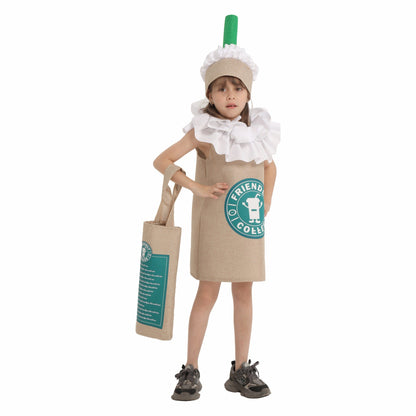 Kids Starbucks Drink Costume – Fun Food Cosplay Outfit for Halloween, Parties & Performances