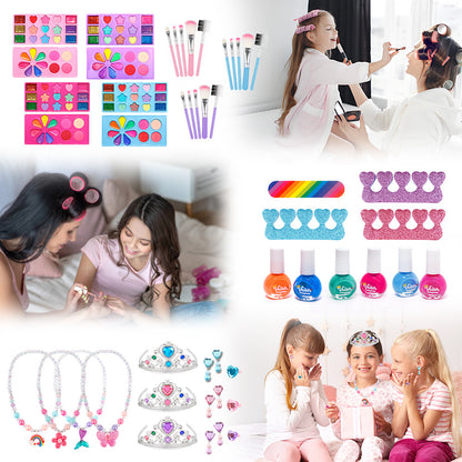 Kids Princess Makeup & Nail Art Play Set – Mermaid Crown Birthday Gift Box