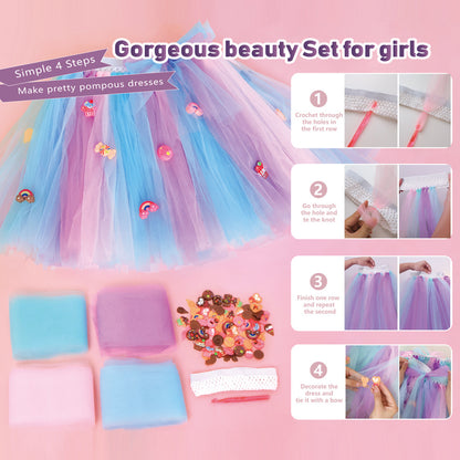 Little Designer: DIY Sewing Kit for Girls - Fun Craft Project with Colorful Tulle & Cute Charms