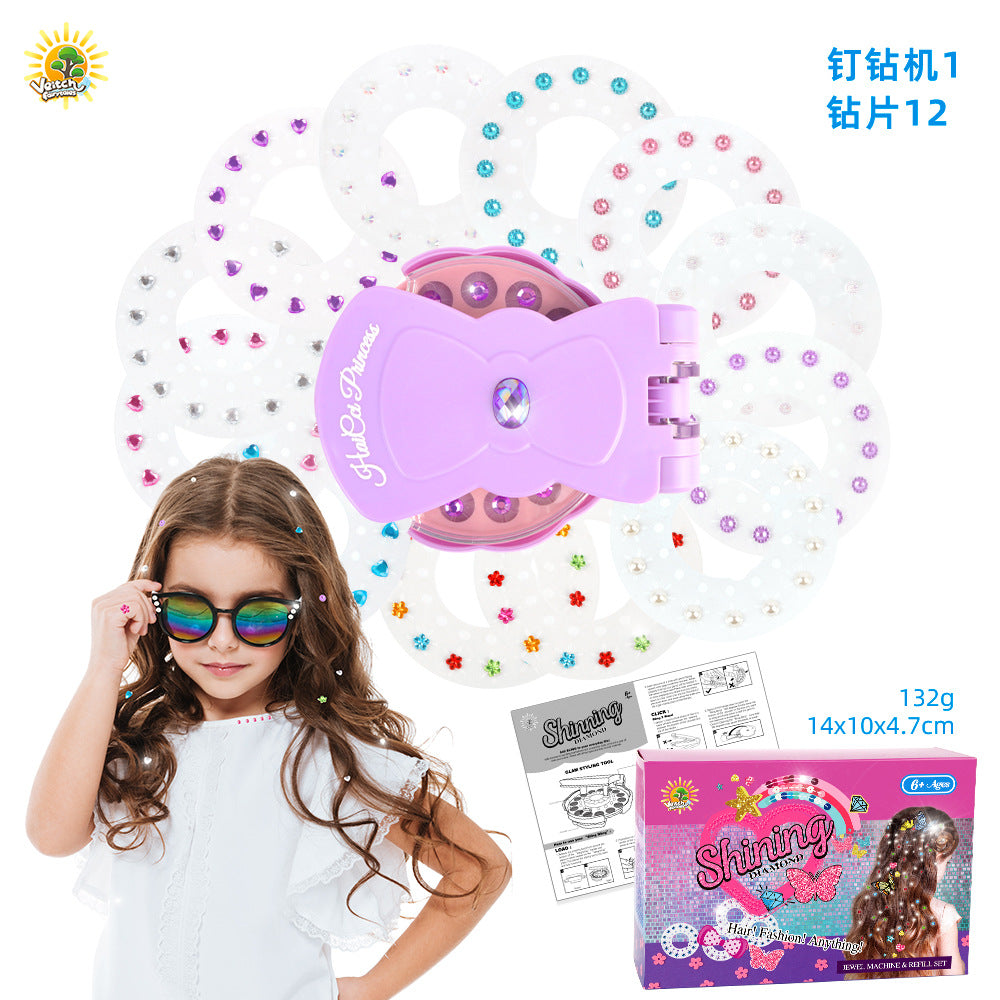 Kids Hair Decoration Kit – Colorful Headbands, Hair Ties, Glitter Stickers & Bead Tool