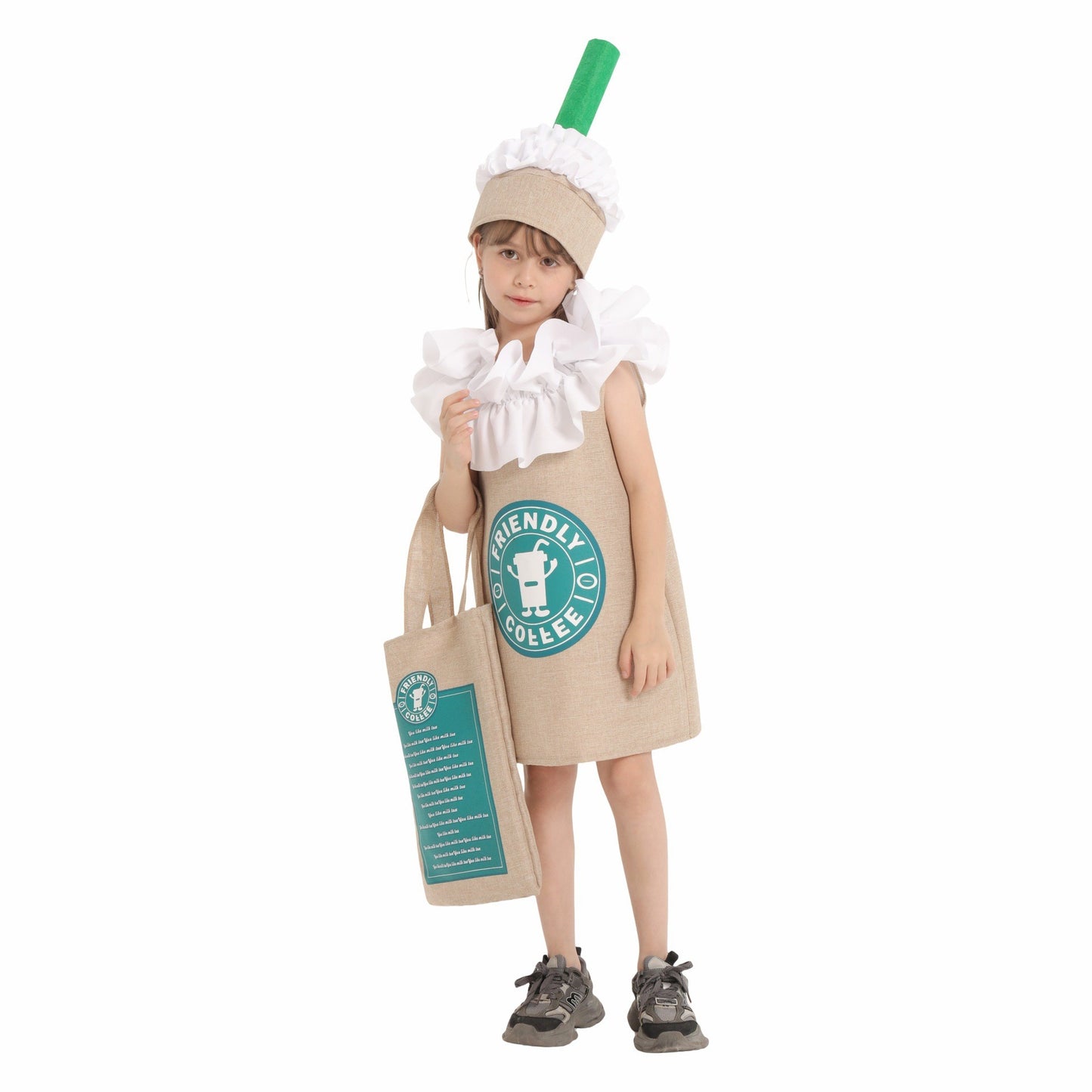 Kids Starbucks Drink Costume – Fun Food Cosplay Outfit for Halloween, Parties & Performances