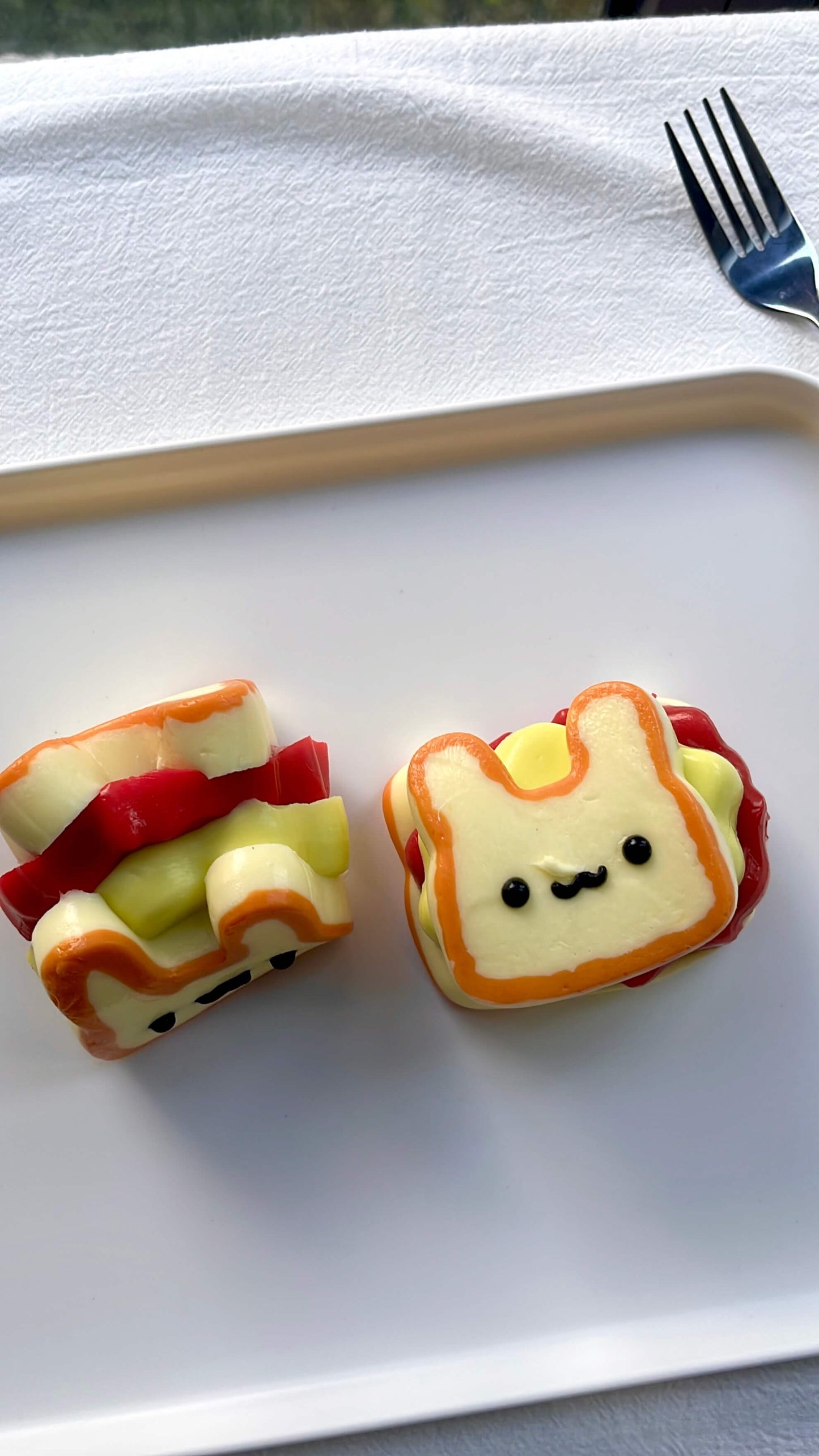 Bunny Sandwich Taba Squishy Hand-made Squishy 5-layer Squishy