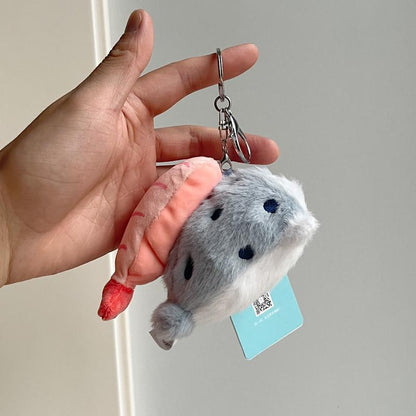 Plush Sushi Otter Keychain – Adorably Soft & Pocket-Sized