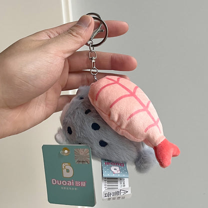 Plush Sushi Otter Keychain – Adorably Soft & Pocket-Sized