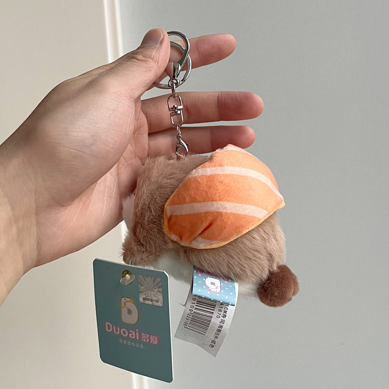 Plush Sushi Otter Keychain – Adorably Soft & Pocket-Sized