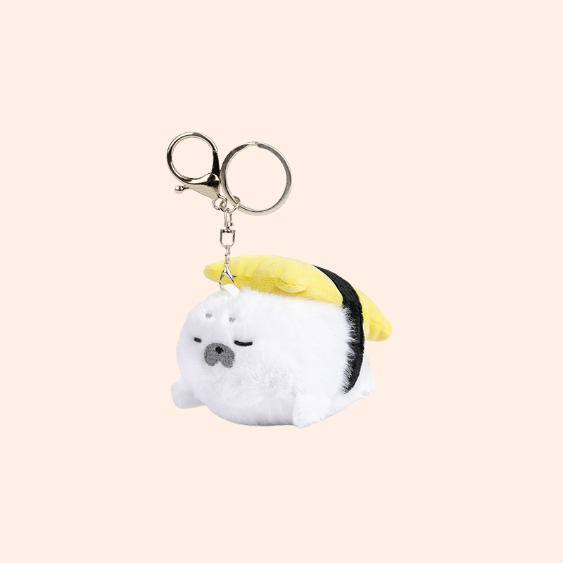 Plush Sushi Otter Keychain – Adorably Soft & Pocket-Sized