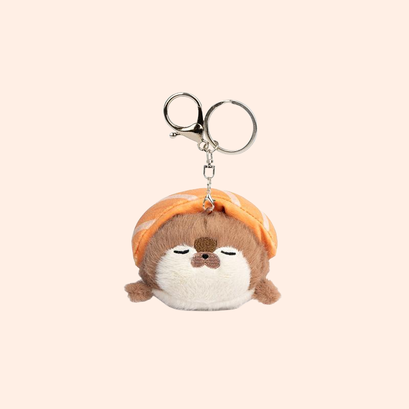 Plush Sushi Otter Keychain – Adorably Soft & Pocket-Sized