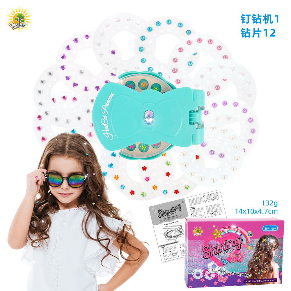 Kids Hair Decoration Kit – Colorful Headbands, Hair Ties, Glitter Stickers & Bead Tool