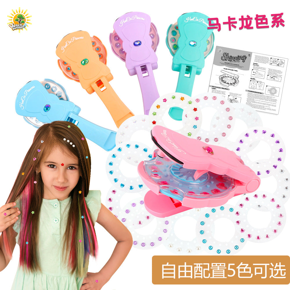 Kids Hair Decoration Kit – Colorful Headbands, Hair Ties, Glitter Stickers & Bead Tool