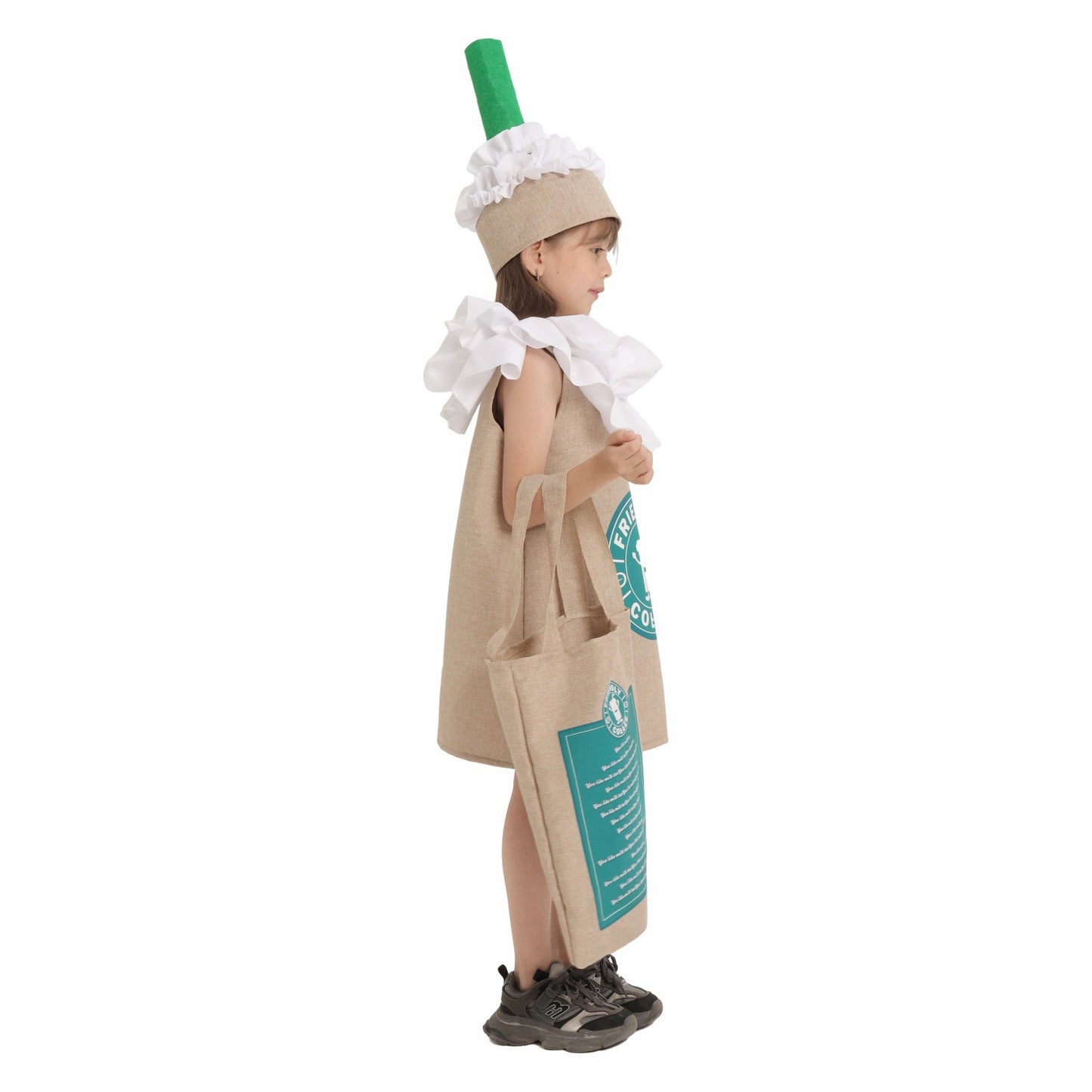 Kids Starbucks Drink Costume – Fun Food Cosplay Outfit for Halloween, Parties & Performances